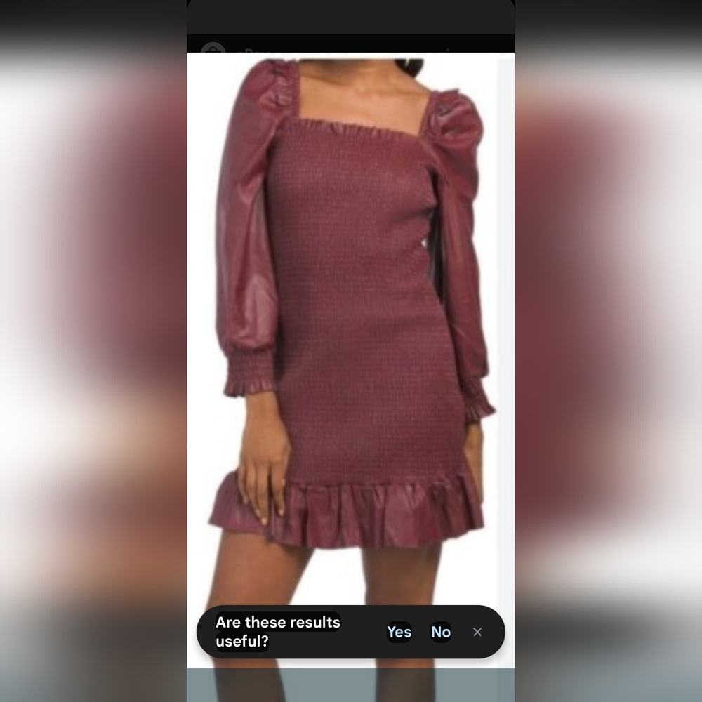 7 For All Mankind Maroon Long Sleeve Dress